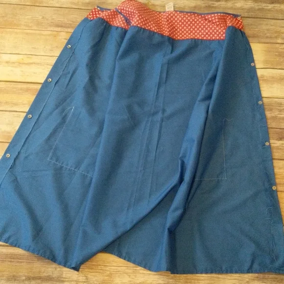 VTG Artistic Creation Red + Blue Apron w/Mushrooms - Picture 8 of 8